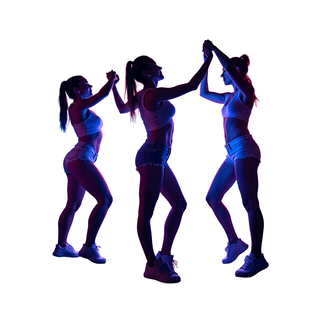 Synchronized Dance in Neon Lights